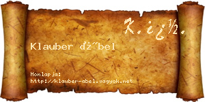 Klauber Ábel névjegykártya